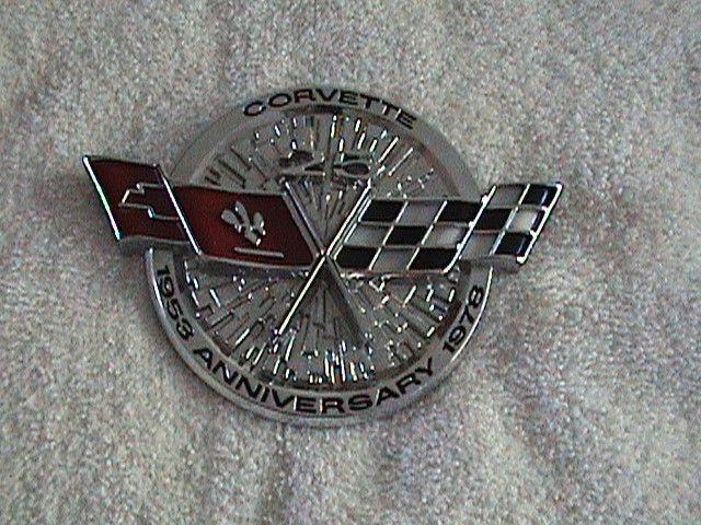 1953-1978 corvette 25th anniversary emblem  *new* free shipping