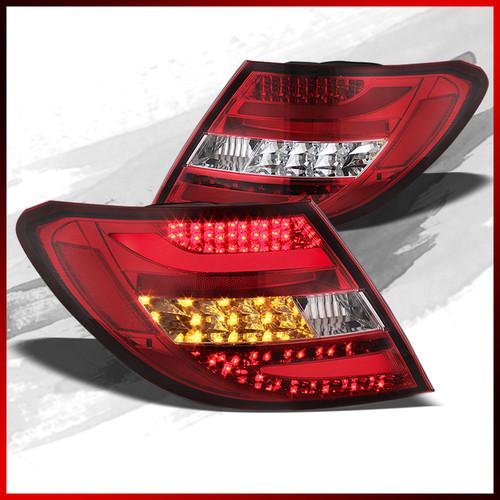 08-10 benz w204 c-class red clear led tail lights built-in amber led turnsignal