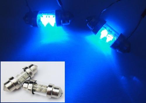 31mm festoon bulb 4 led light lamp blue dome map glove box de3175 de3022 de3021