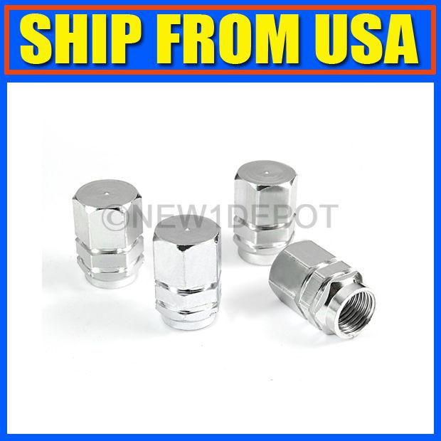 Us silver tirm wheel rim air stem value caps kit for cars trucks motorcycles new