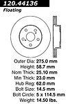 Centric parts 120.44136 front premium rotor