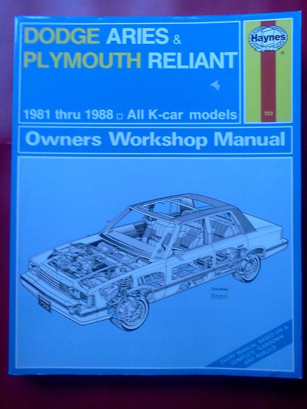 Dodge aries & plymouth reliant  haynes manual 