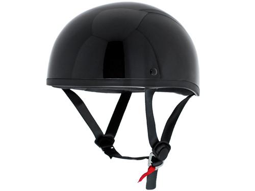 Dot approved motorcycle helmet half helmet shorty open face gloss black w/ - m