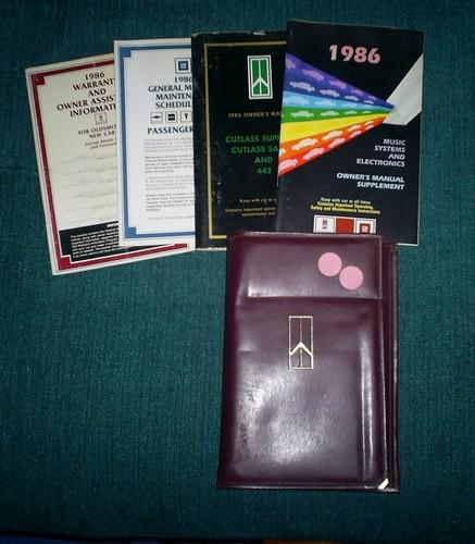 1986 oldsmobile cutlass owner's manual package