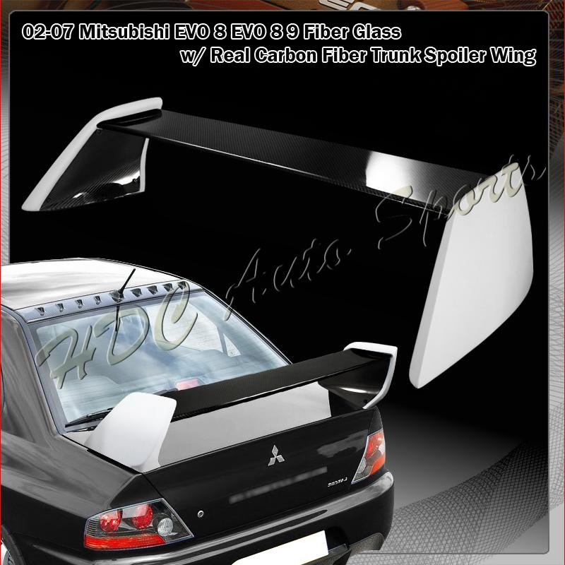 2002-2007 mitsubishi evo 8/9 fiber glass/carbon fiber rear trunk spoiler wing