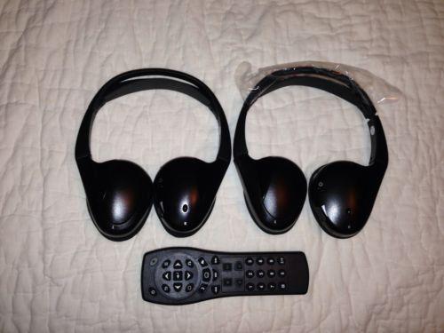 2 new oem gm 2 channel ir fold flat headphones headset + dvd remote tv rear 