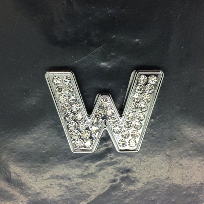 Luxury diy diamond 3d chrome letters number sticker decal decoration - letter w