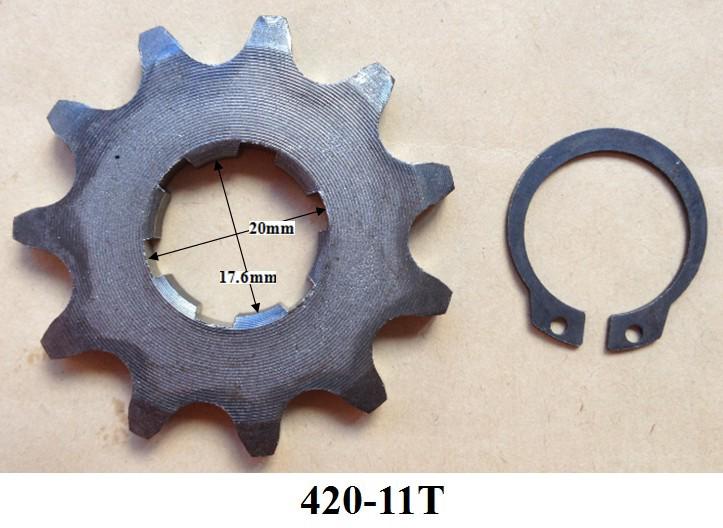 420 11t 11 tooth front engine sprocket 20mm inner pit dirt bike parts go kart 