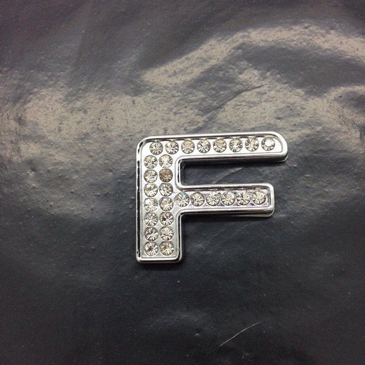 Luxury diy diamond 3d chrome letters number sticker decal decoration - letter f 