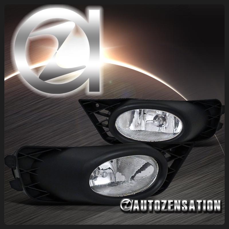 09-11 honda civic 4dr sedan clear bumper fog lights w/ switch wiring bulb