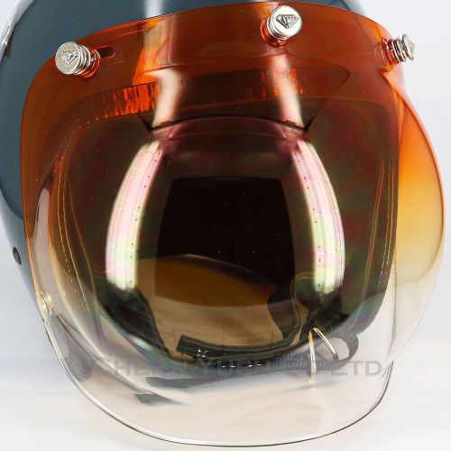 Silver diamond snaps uv orange gradient bubble shield visor face mask for bell