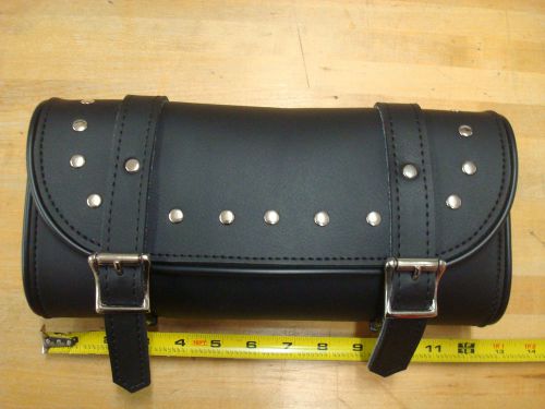 Large motorcycle pvc studded tool bag universal for harley and metric