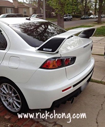 2008 to 2015 mitsubishi lancer high spoiler side matte black stickers ralliart