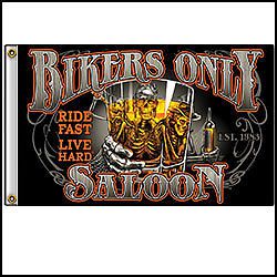 Biker flag, &#034;bikers only&#034;  hot leathers new bikers saloon flag (3&#039;x5&#039;)