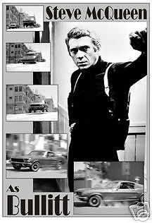 Steve mcqueen as bullitt mr kool and mustang  movie poster new