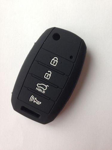 Black fob skin key cover protector remote keyless for kia flip sorento rio soul