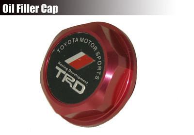 Trd billet engine oil fuel filler tank cap cover red for toyota lexus scion es