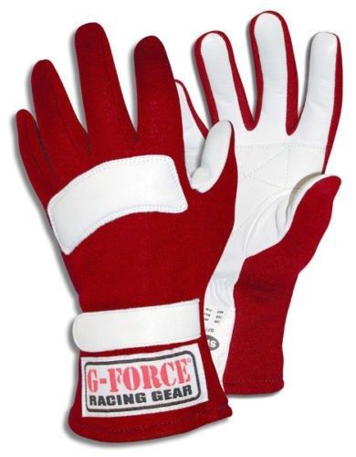 Gforce g1 gloves xl x-large red sfi 3.3/1 single layer racing driving gloves