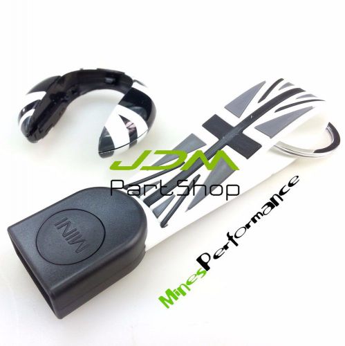 Black keychain for mini cooper 2014+ f56 key hardtop silicone strap jack keyfob