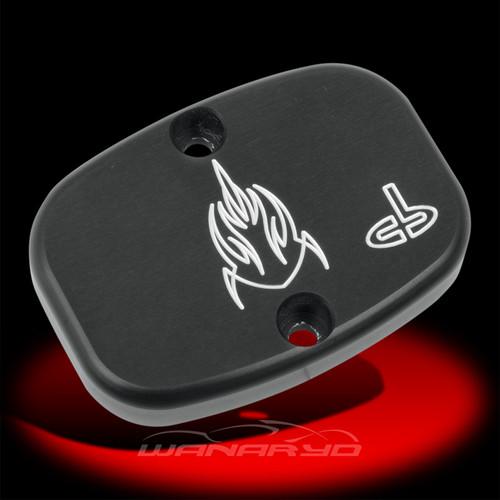 Lefty rear master cylinder cover, black for 08-newer touring harley models