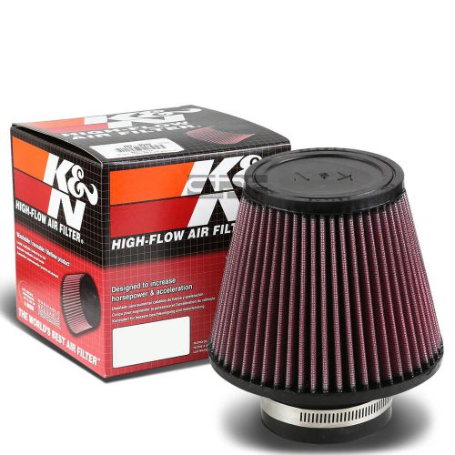 K&amp;n round cotton 3&#034; air intake piping rubber filter clamp-on 5&#034;height ru-3580