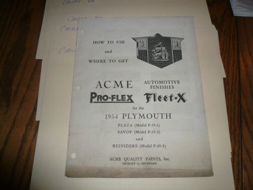 1954 plymouth acme pro-flex fleet-x color chip paint sample - vintage