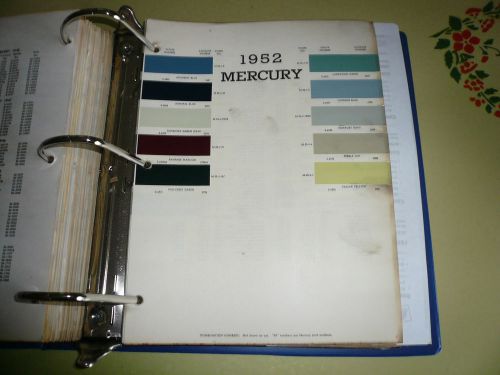 1952 mercury arco paints color chip paint sample - vintage