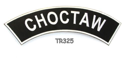 Choctaw white black iron and sew on top rocker patch for biker jacket tr325sk