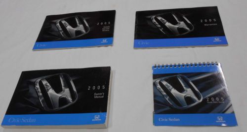 2005 honda civic sedan owner manual 4/pc.set. / good used condition / free s/h