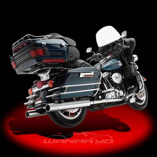 Kerker 3 1/2 inch slip-on mufflers for 1995-2009 harley touring w/end caps