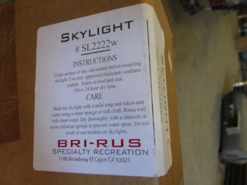 Bri-rus rv skylight sl2222w white 22x22 rectangle