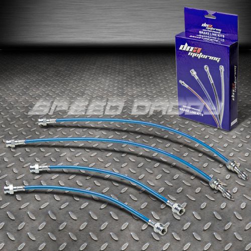 Front+rear stainless steel hose brake line/cable 81-83 mazda rx7 fb s2 12a blue