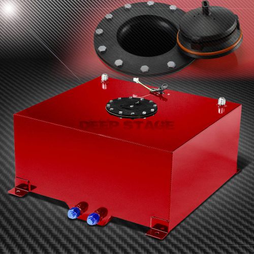 15.5 gallon light red coated aluminum gas fuel cell tank/2&#034;sump+level sender