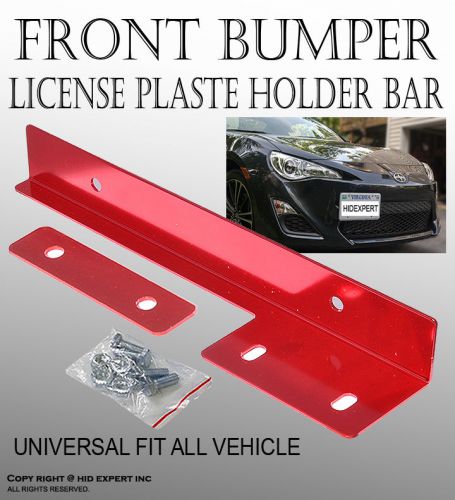 Icbeamer mercury red front bumper license plate mount bracket relocato ir10383