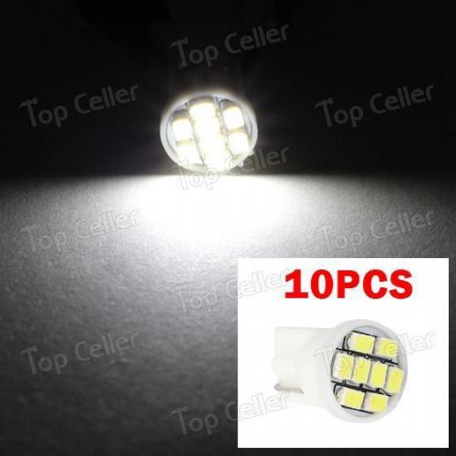 10x 8-epistar-3020-smd white t10 led bulb gauge cluster instrument lamp 12v