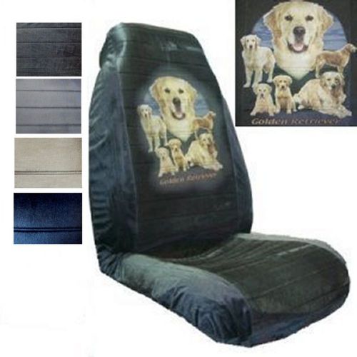 Velour seat covers car truck suv golden retrievers on lawn high back pp #x