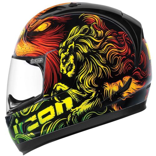 Icon alliance majesty full face helmet  black/yellow/orange sm