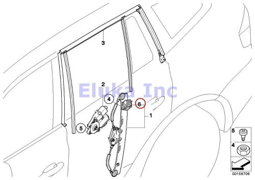 Bmw genuine front left or right / rear right window regulator sliding piece e83