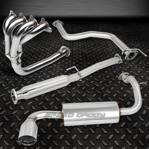 4.5&#034; muffler racing catback+4-1 header manifold exhaust for 88-91 civic ed 3dr