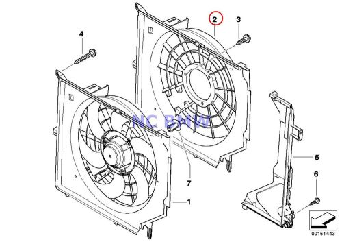 Bmw genuine engine cooling coolant radiator fan shroud e85 e86