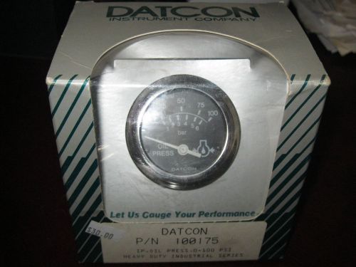 Nos datcon 0-100 psi oil pressure gauge polished 100175