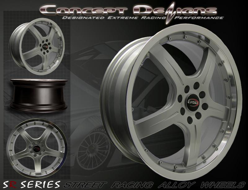 18" evoke f8 style wheels rims 8h/4 lug silver 4x100/108 bolt pattern new