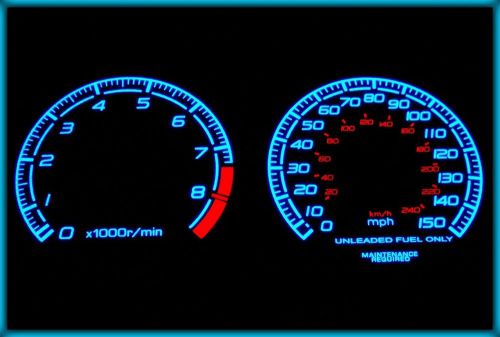 G228 honda prelude mk5 97-01 us/uk 150mph mt el plasma glow gauges cluster dials