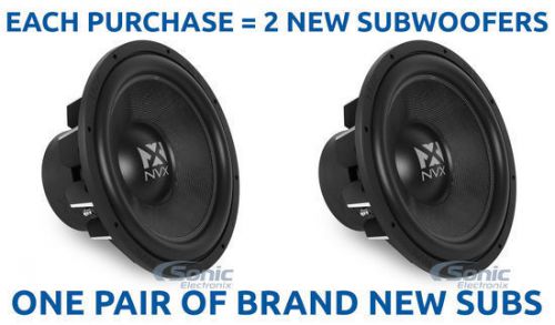 2) new nvx vcw152 1000w 15&#034; dual 2-ohm vc series car subwoofers car audio subs
