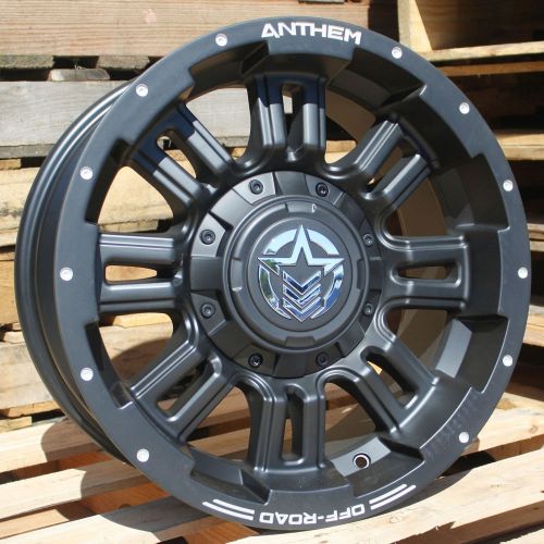 18x9 matte black enforcer 5x4.5 &amp; 5x5 -12 rims open country a/t ii tires