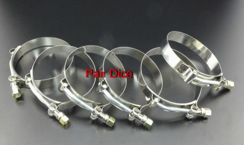 Six 3.5&#034; t bolt stainless clamp turbo charge pipe silicone coupler intercooler