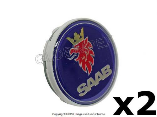 Saab 9-3 9-3x 9-5 900 9000 (96-11) center hub cap for alloy wheel (2) genuine