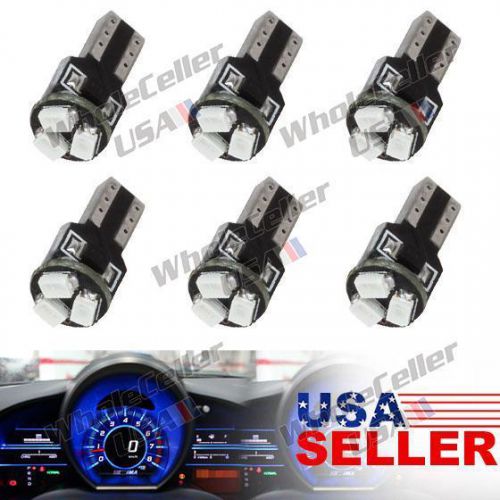 6pcs blue t5 3-smd led bulbs instrument gauge indicator light 37 74 2721