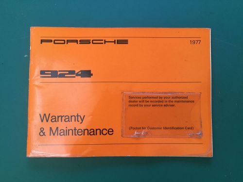 1977 porsche 924 warranty &amp; maintenance booklet