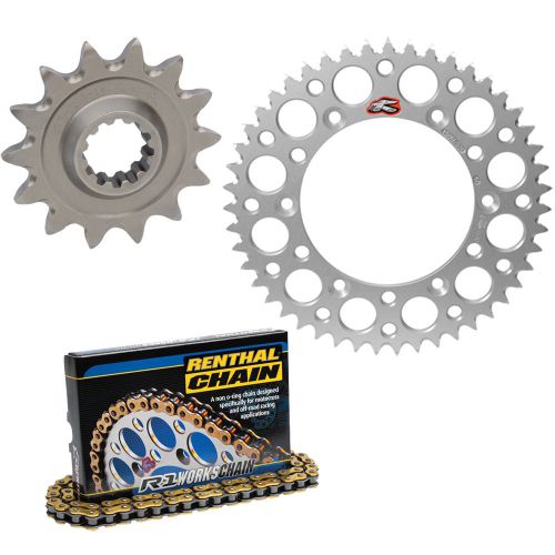 Renthal 520 chain &amp; 13-49 sprocket kit silver for 1990-1991 kawasaki kx250